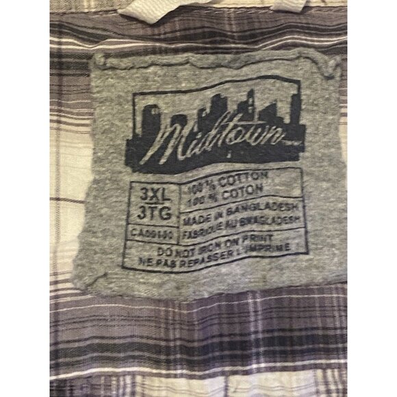 Midtown Shirt Men's 3XL Long Sleeve Dress Button Cotton Gray Black - Picture 3 of 8